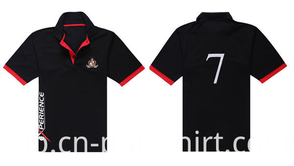 Black Men's Contrast Color Polo Shirts
